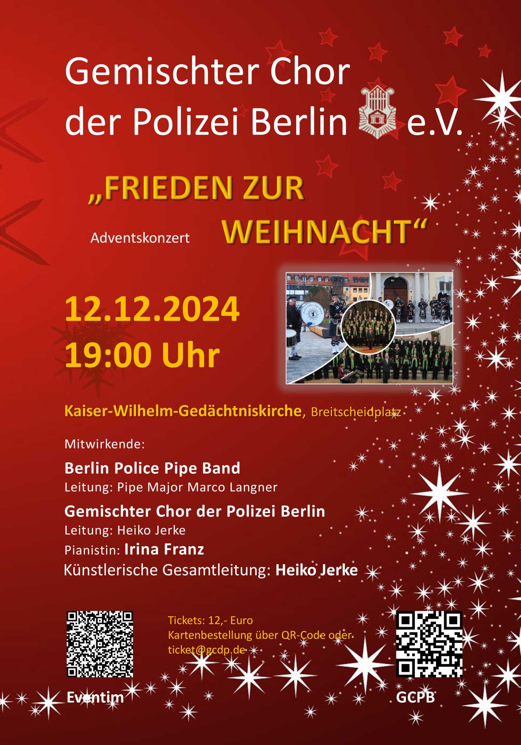 Flyer Konzert in der Gedächtniskirche 12.12.2024