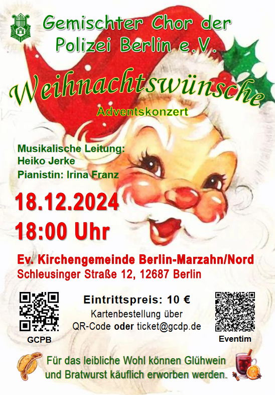 Flyer Weihanchtskonzert 18.12.2024